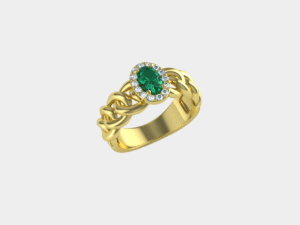 MDG prsten - 14kt Smaragd & DIA