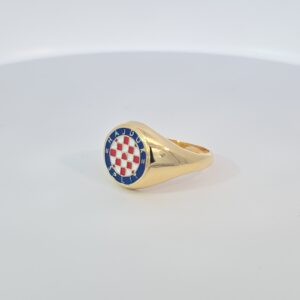 Hajduk prsten - srebro s 18kt pozlatom
