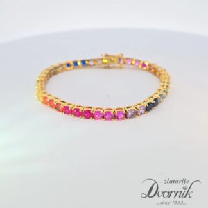 Srebrena narukvica Rainbow - 18kt pozlata