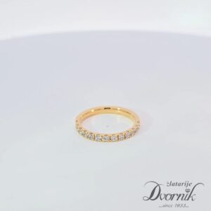 Memory prsten cirkoni – 18kt pozlata