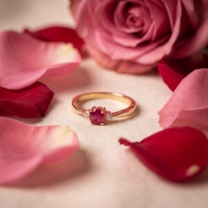 Ruby and diamonds 0.70 CT - 14kt zlato