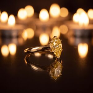 Pear with a touch of a yellow 2.01 CT - Laboratorijski dijamant